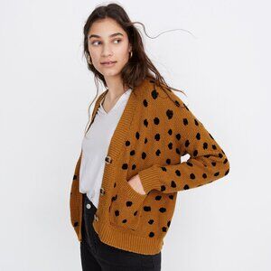 Madewell Oversized Knit Polka Dot Cardigan Sweater Size XS